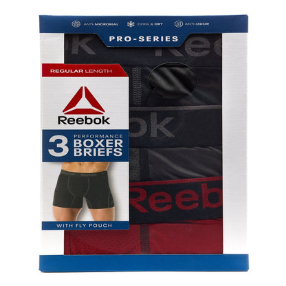 Reebok Men's Pro Series Performance Boxer Brief, 3 Pack