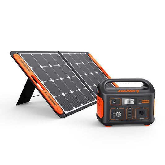 Jackery Solar Generator 500, 518Wh Outdoor Solar Generator Mobile Lithium Battery Pack with Solar Saga 100 for Road Trip Camping, Outdoor Adventure