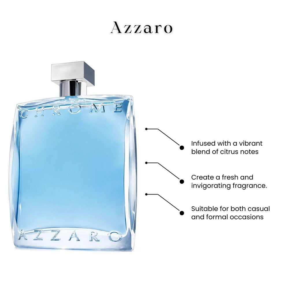 Azzaro Chrome Eau de Toilette, Cologne for Men, 6.7 oz