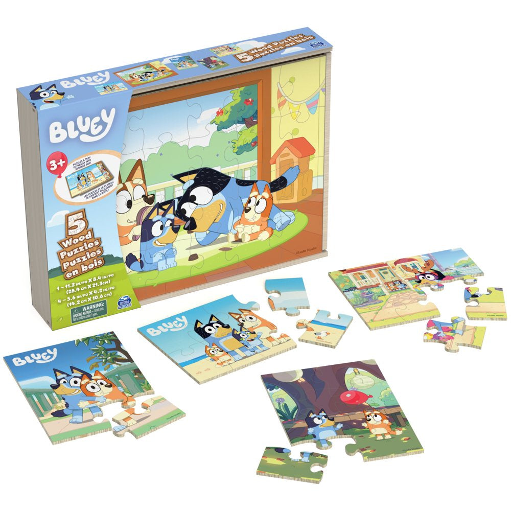 Bluey, 5-Pack of Jigsaw Puzzles in Storage Box