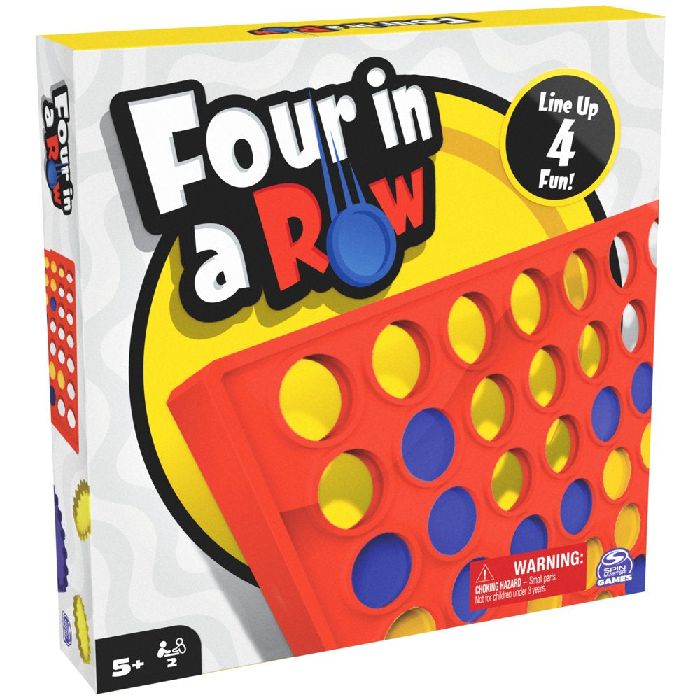 Four in Row Board Game for Family Game Night, for Kids Ages 5 and up