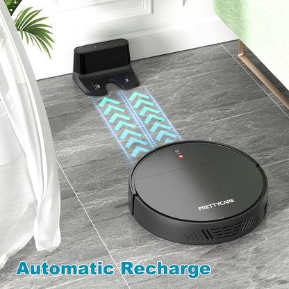 Prettycare Robot Vacuum Cleaner with 2200Pa,Featured Carpet Boost,Tangle-Free,Ultra Slim,Self-Charging C1