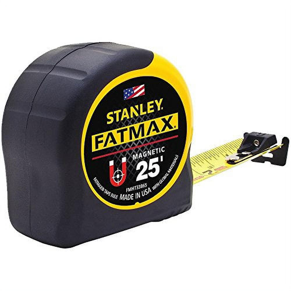 25 ft. L x 1.25" W Magnetic Tape Measure Yellow 1 pk