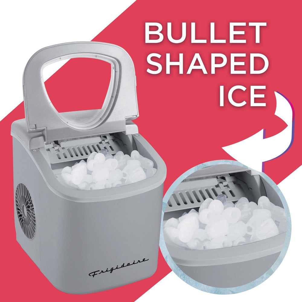 Frigidaire 26 lb Retro Bullet Ice Maker, Silver, EFIC128