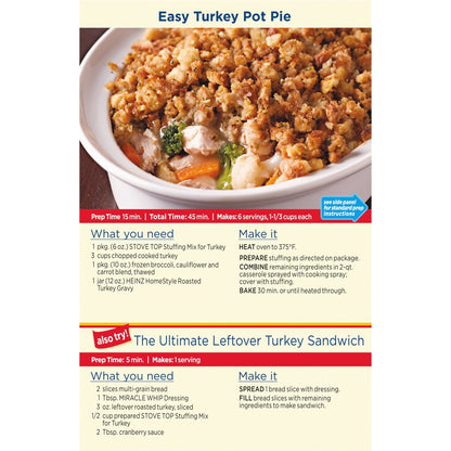 Stove Top Stuffing Mix for Turkey, 6 oz Box