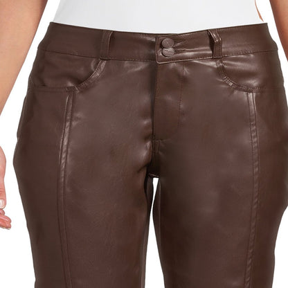  Women's Juniors Vegan Leather Skinny Pant