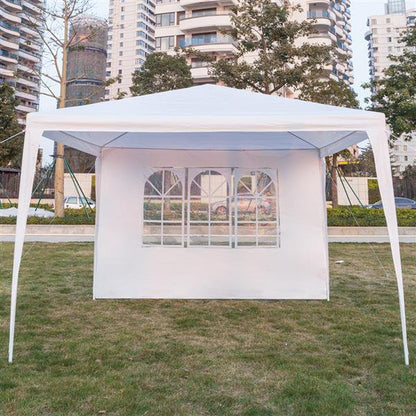  10 X 10 Canopy Tent with 4 Removable Sidewalls for Patio Garden, Sunshade Outdoor Gazebo BBQ Shelter Pavilion, for Party Wedding Catering Gazebo Garden Beach Camping Patio, White, S10667