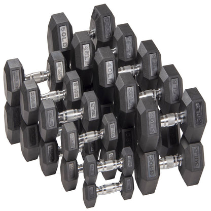 BalanceFrom Rubber Encased Hex Dumbbell, 35LBs, Single