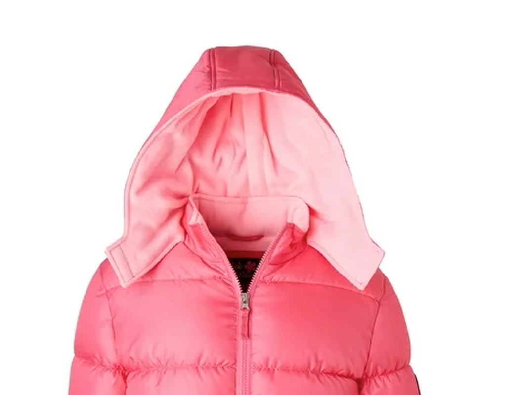 Pink Platinum Girls Hooded Ripstop Winter Puffer Coat, Sizes 4-16