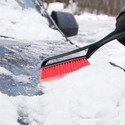 AstroAI Ice Scraper and Detachable Snow Brush for Cars, Snow Broom with Foam Grip, Red, 1 Pack