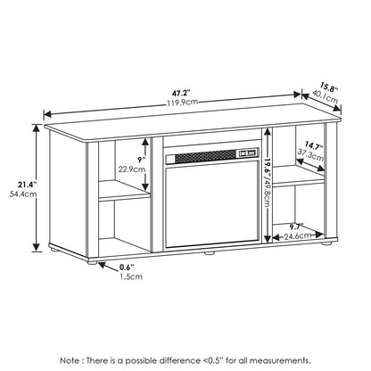 Furinno Jensen Fireplace TV Stand for TVs up to 55"