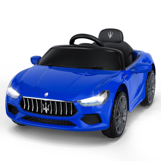 TOKTOO 12V Maserati Licensed Kids Ride-on Car w/ Remote Control, Music Player, Openable Doors-Blue