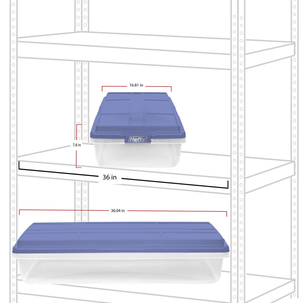 Hefty 63 Qt. Clear Storage Bin with Blue HI-RISE Lid