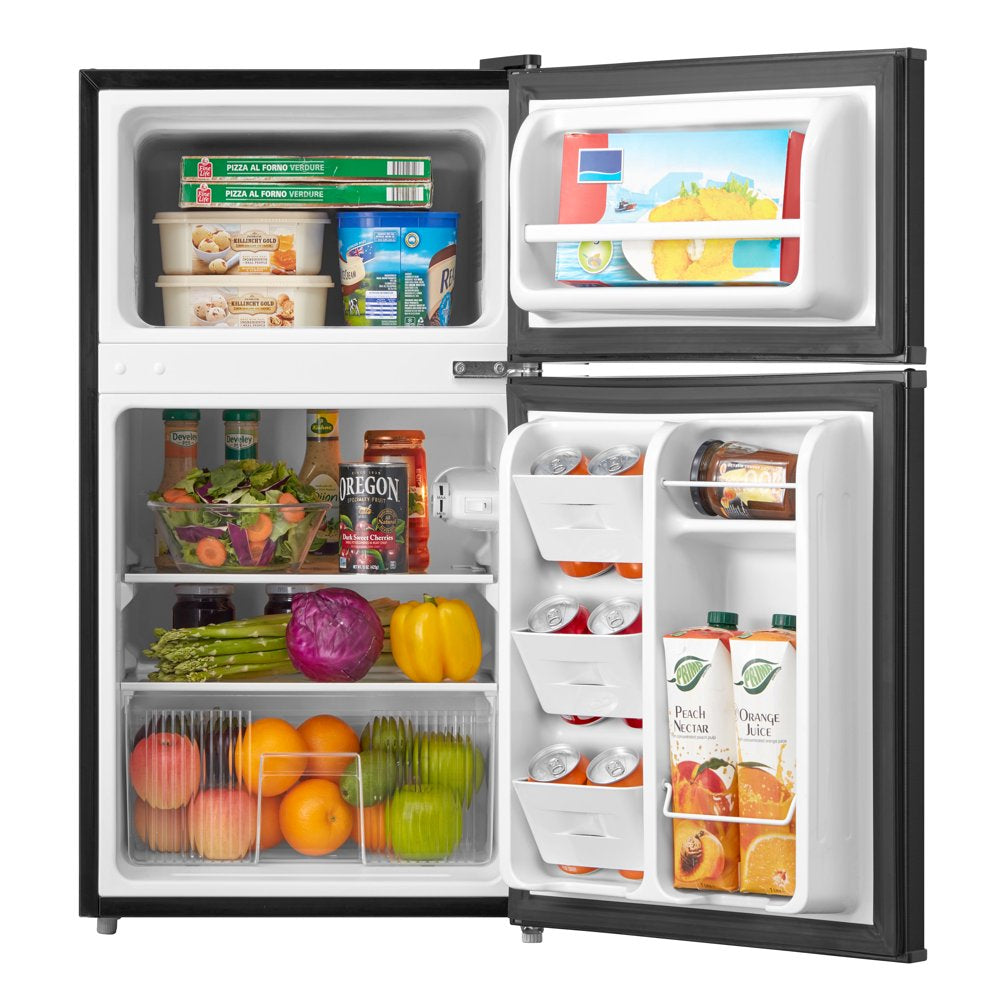 Arctic King 3.2 Cu Ft Two Door Mini Fridge with Freezer, Black, E-Star, ARM32D5ABB