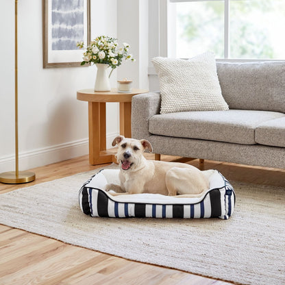 Gap Washed Denim Cuddler Pet Bed, Organic Cotton Cover with Polyester Sherpa Inner