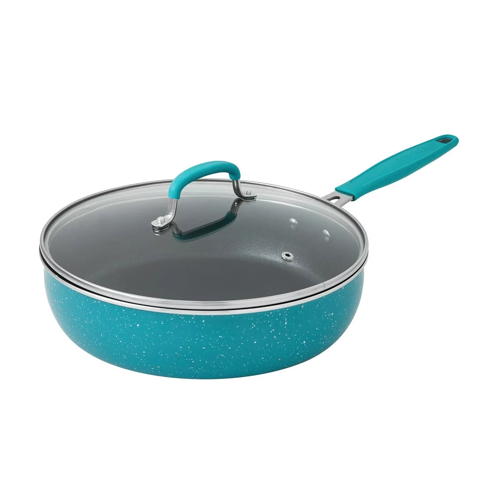 The Pioneer Woman Brilliant Blooms 38-Piece Cookware Set, Teal