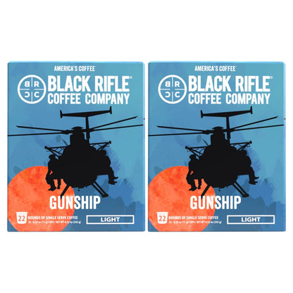 (2 pack) Black Rifle Coffee Company Gunship K-Cup Pods, Light Roast, 22 Ct