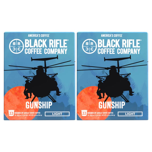 (2 pack) Black Rifle Coffee Company Gunship K-Cup Pods, Light Roast, 22 Ct