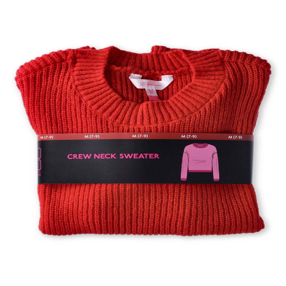 No Boundaries Juniors Shaker Stitch Crewneck Sweater