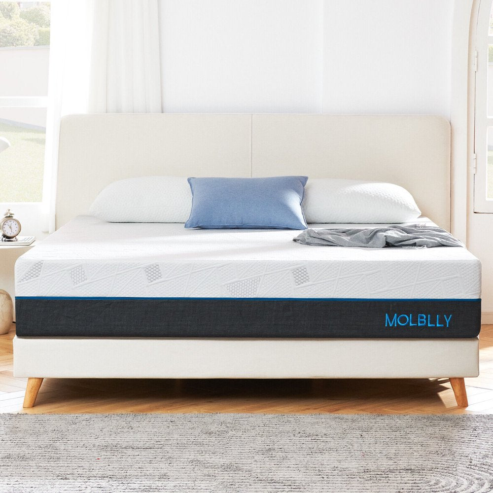 Queen Mattress, Molblly 10" Queen Size Memory Foam Mattress in a Box