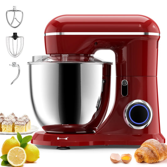 Stand Mixer,6.5-QT 660W 10-Speed Tilt-Head Food Mixer, Kitchen Electric Mixer with  Bowl, Dough Hook, Beater, Whisk for Most Home Cooks, (6.5QT, Empire Red）