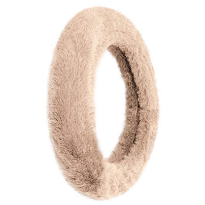  Faux Rabbit Fur Cozy Soft Fluffy Fuzzy Universal Fit Plush Steering Wheel Cover for Car, SUV, Van, Truck - Beige FH2016BEIGE