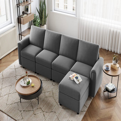 LINSY HOME Modular Couches and Sofas Sectional with Storage Sectional Sofa U Shaped Sectional Couch with Reversible Chaises, Teal