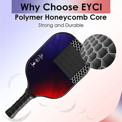 EYCI Graphite Carbonfiber Pickleball Paddle (Set of 2, 4 Pickleballs) Polypropylene Honeycomb Core, Pickleball Racquets,1.76 lb