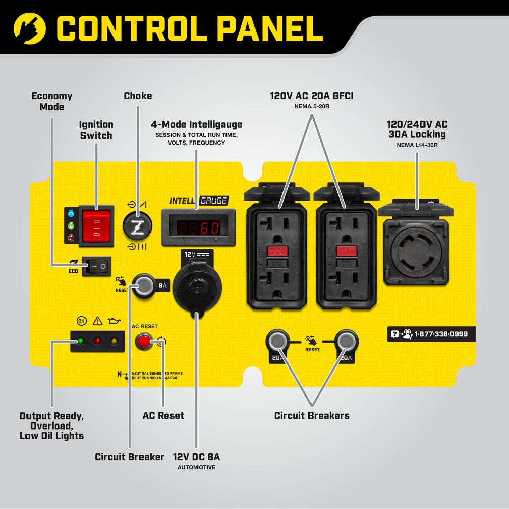 Champion Power Equipment 8750-Watt Open Frame Inverter with Electric Start