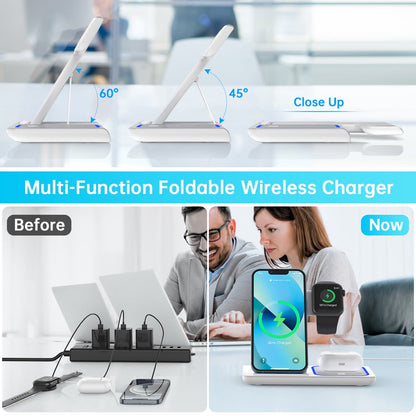 Wireless Charger, 3 in 1 Fast Charging Station, Compatible Iphone 13 12/SE/11/11 Pro/X/Xs/Xr/Xs Max/8 Plus, Charging Stand for Airpods Pro/2, Compatible Apple Watch Series 6/ 5/4/3/2/SE
