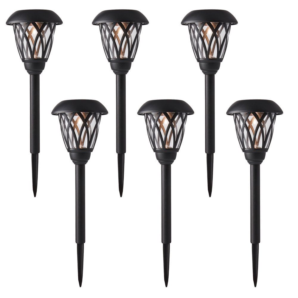 Mainstays Solar Powered Black Lattice LED Landscape Pathway Light with Glass Lens, 8 Lumens