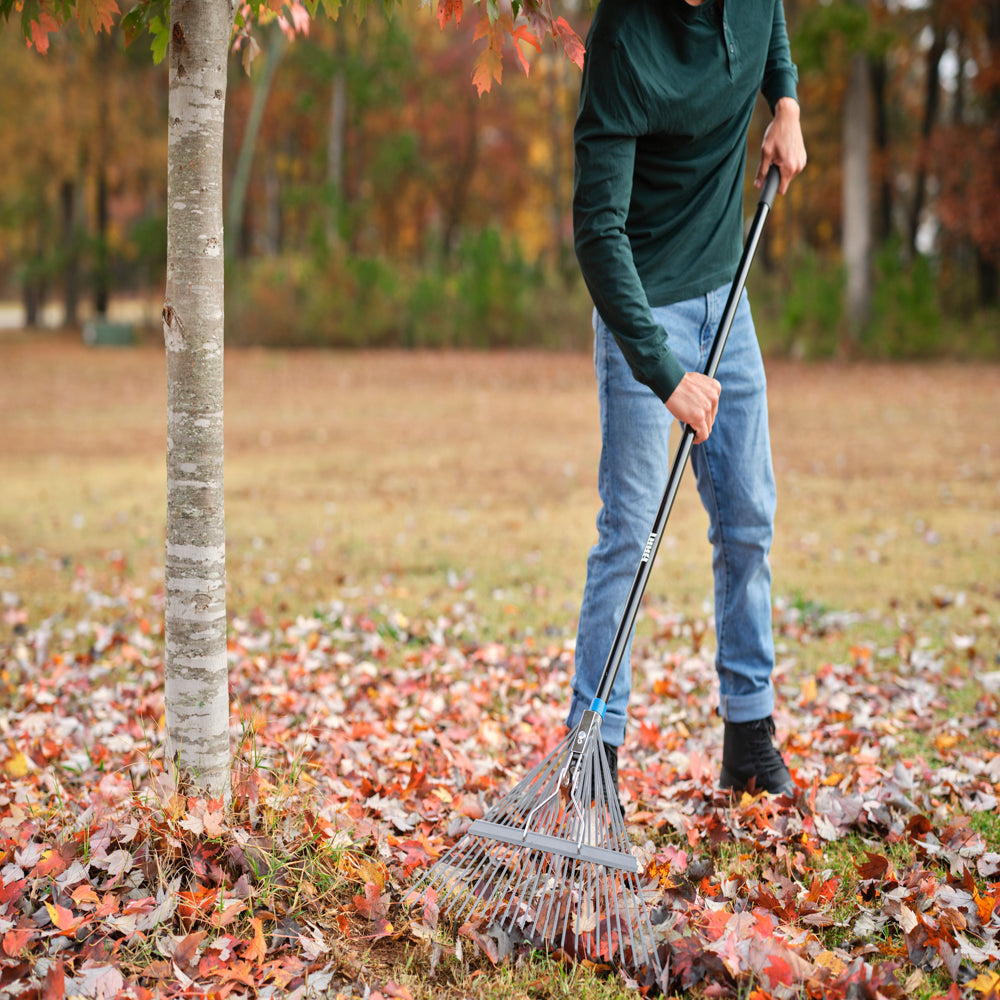 HART Garden Tool Starter Kit - Digging Shovel, Leaf Rake, Hedge Shears, 5/8" Bypass Hand Pruner