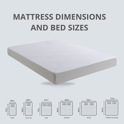 MLILY Ego White 6 inch Memory Foam Mattress, Twin Size Mattress, Bed in a Box