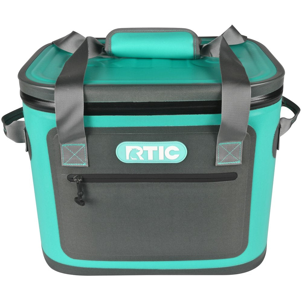 RTIC Soft Cooler 30 Can, Insulated Bag Portable Ice Chest Box for Lunch, Beach, Drink, Beverage, Travel, Camping, Picnic, Car, Trips, Floating Cooler Leak-Proof with Zipper, Seafoam Green