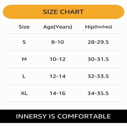 INNERSY Girls' Underwear Cotton Briefs Wide Waistband Panties for Teens 6 Pack (L(12-14 yrs), Basics)