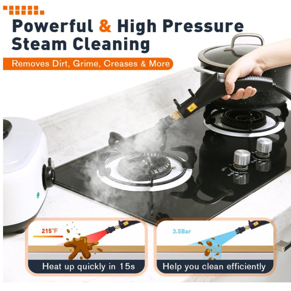 Anself 2500W Handheld Steam Cleaner, 1500ml Electric High Pressure Steam to Remove Dirt, Grime, Grease for Home Use, Kitchen, Bathroom, Car Detailing, Floor