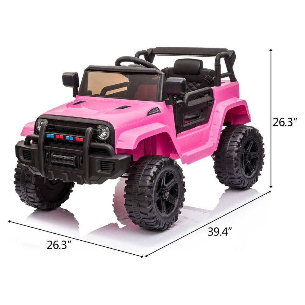 Zimtown Ride On Car Truck, 12V Battery Electric Kids Toy with Remote Control, LED Lights and Realistic Horns, Pink