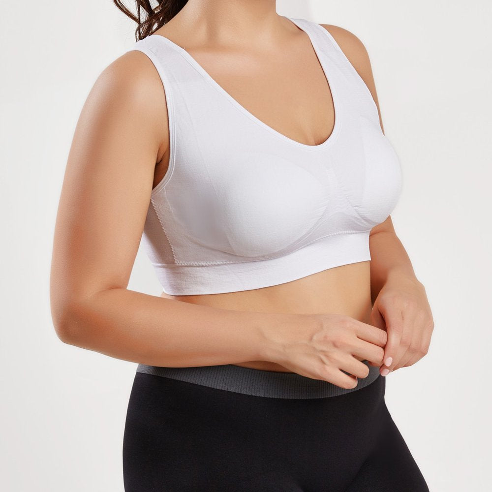  Plus Size Sports Bras for Women,Large Bust High Impact Sports Bras High Support No Underwire Fitness T-Shirt Paded Yoga Bras Comfort Full Coverage Everyday Sleeping Seamless Bralettes