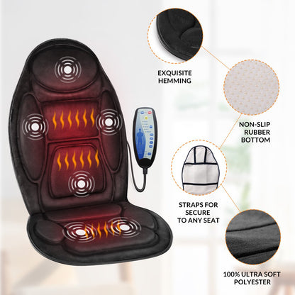 Snailax Memory Form Vibration Back Massager with Heat, Massage Chair Pad for Soothing and Relaxing, Gifts