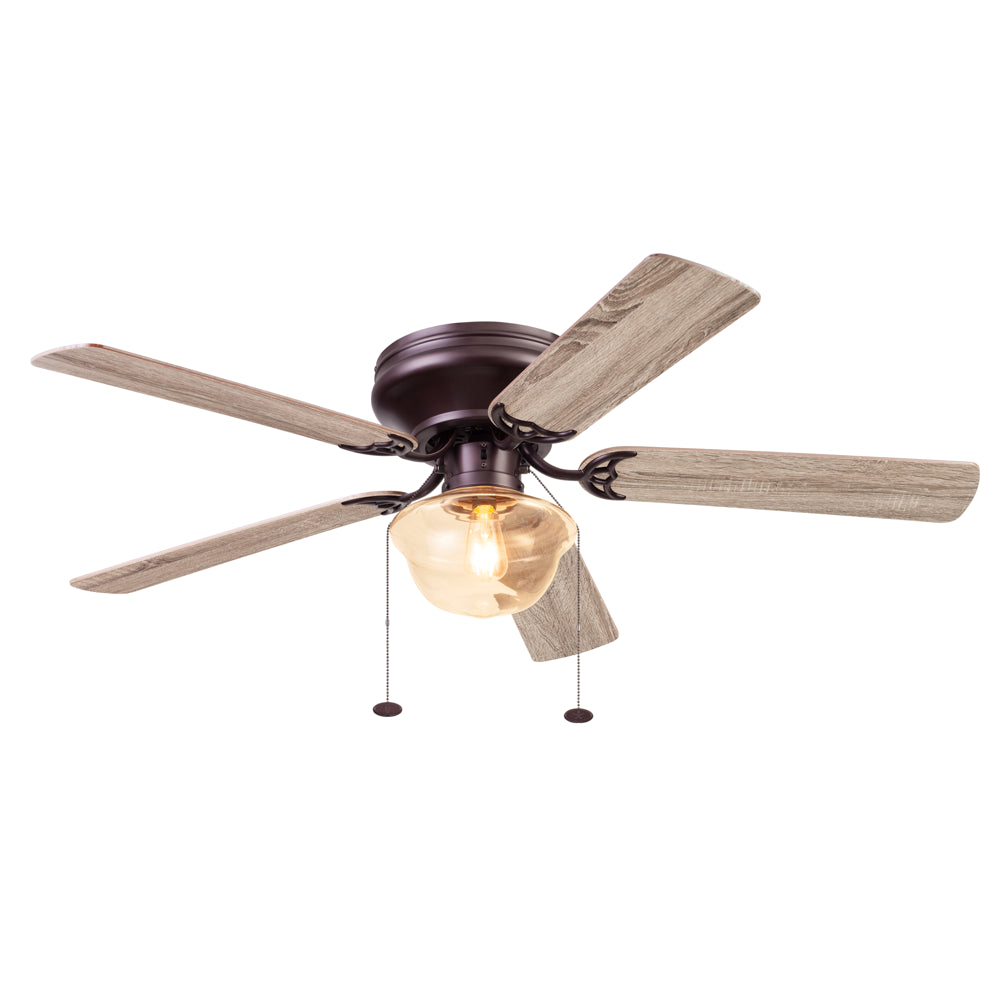 Better Homes & Gardens Wyndham 52" Bronze Ceiling Fan with Light, 5 Blades, Pull Chains & Reverse Airflow