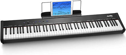 88 Key Full-Size Semi-Weighted Electric Piano, with Sustain Pedal, Stand, Power Supply， Moukey