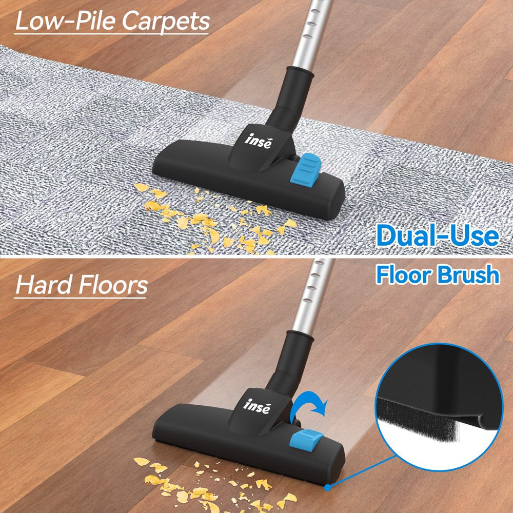 Corded Vacuum Cleaner, INSE Stick Vacuum Cleaner 18KPA Powerful Suction with 600W Motor, 3 in 1 Handheld Vacuum for Pet Hair Hard Floor Home - Blue