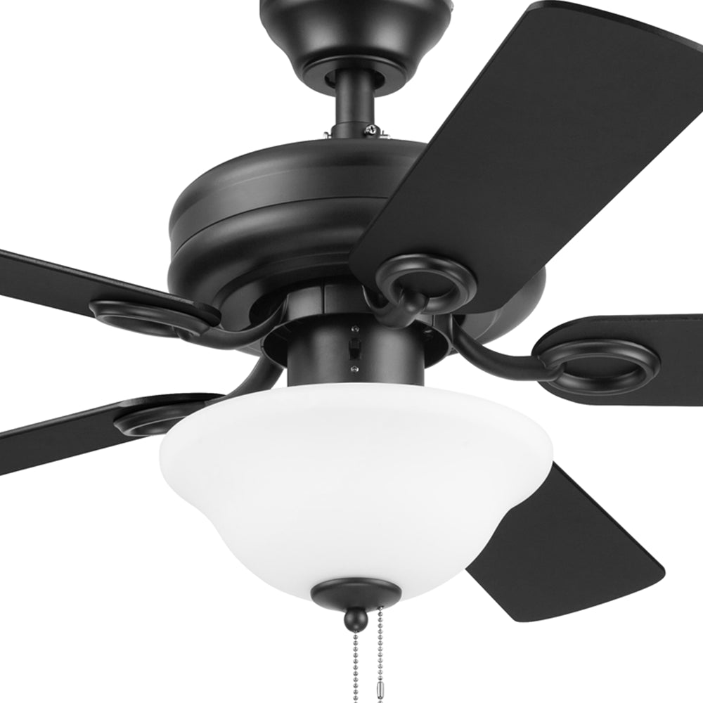 Mainstays 44" Black Traditional LED Ceiling Fan with 5 Blades, Light Kit, Pull Chains & Reverse Airflow