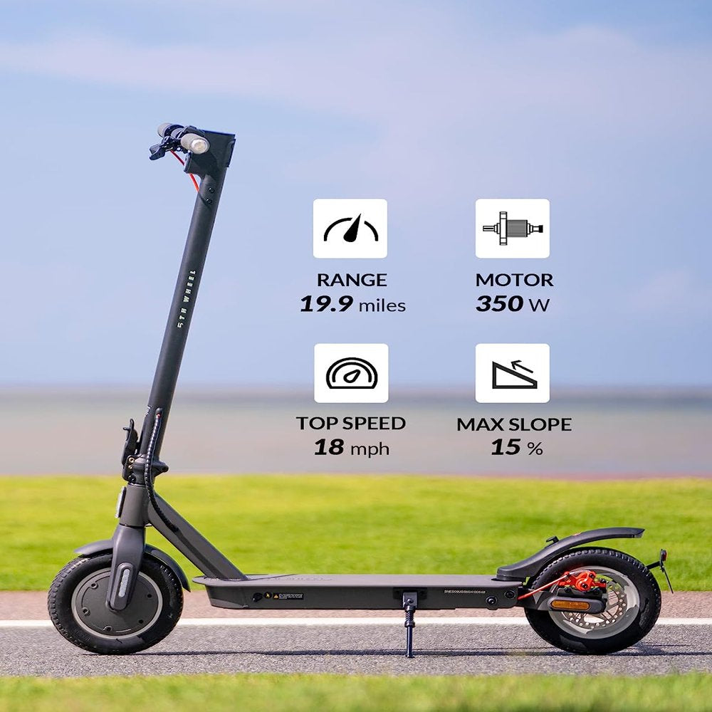 5TH WHEEL V30Pro Electric Scooter with Turn Signals, 10" Solid Tires, 19.9 Miles Range & 18 mph, 350W Motor, Foldable Electric Scooter for Adults