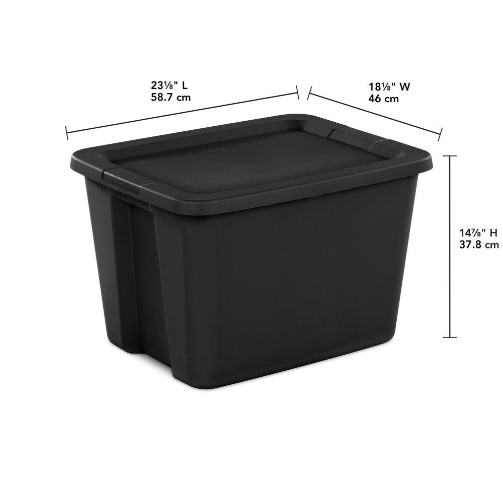 Sterilite 18 Gallon Tote Box Plastic, Black