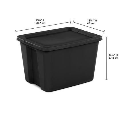 Sterilite 18 Gallon Tote Box Plastic, Black