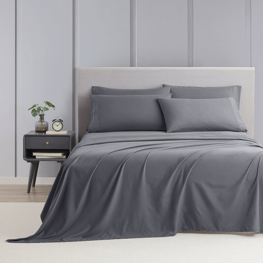 Nestl Bed Sheets Set, 1800 Series Soft Microfiber 16 Inches Deep Pocket 4 Piece Queen Sheet Set, Gray