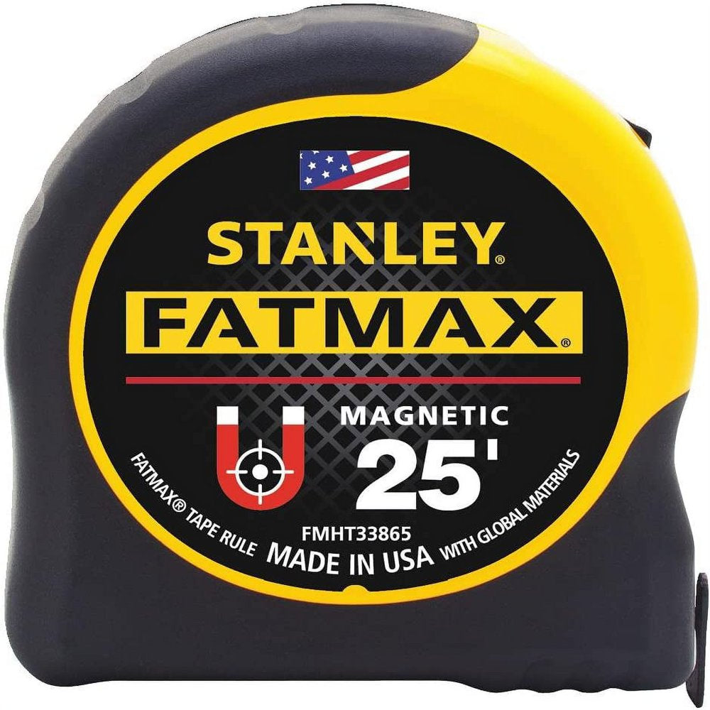 25 ft. L x 1.25" W Magnetic Tape Measure Yellow 1 pk