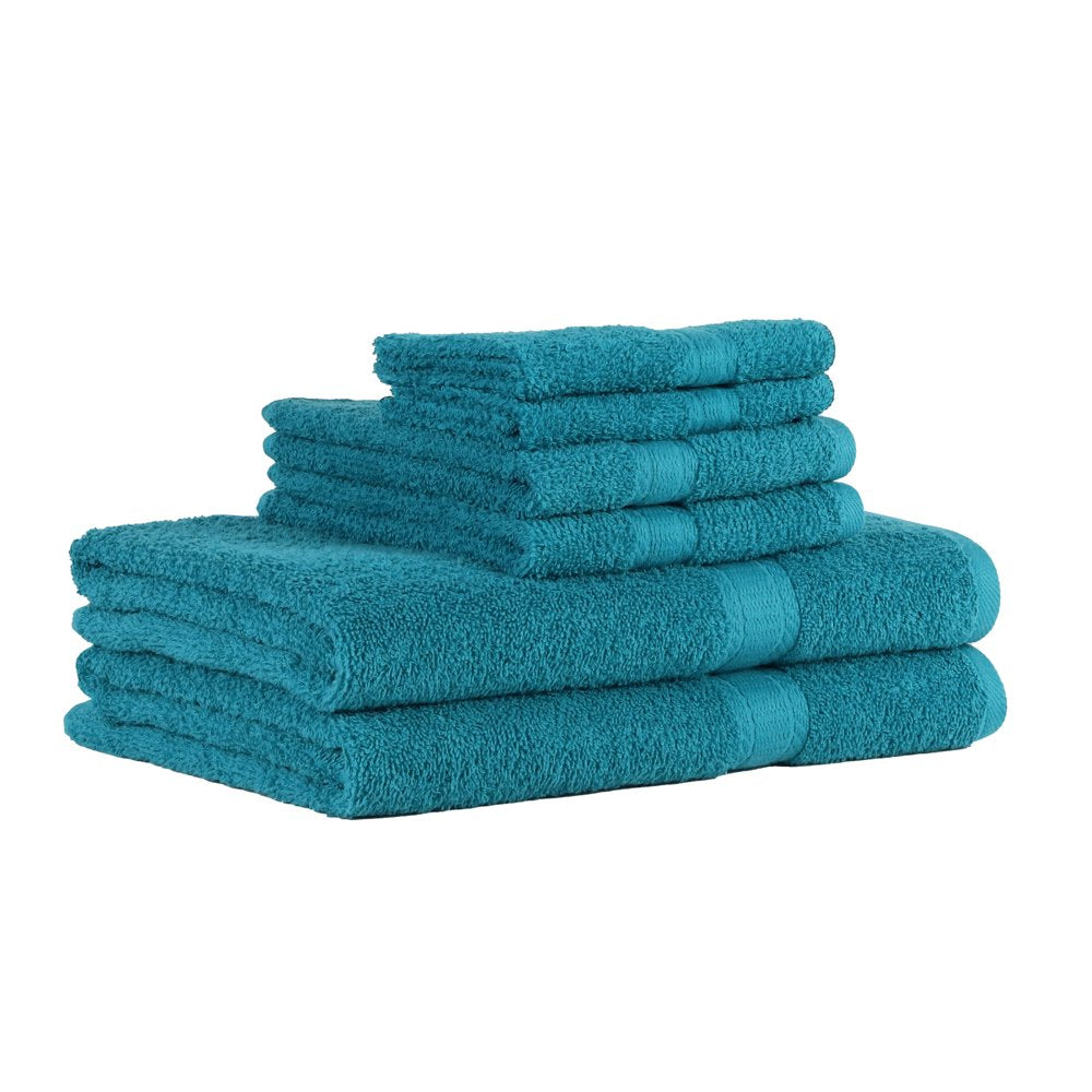  Solid 6-Piece Bath Towel Set, School Grey