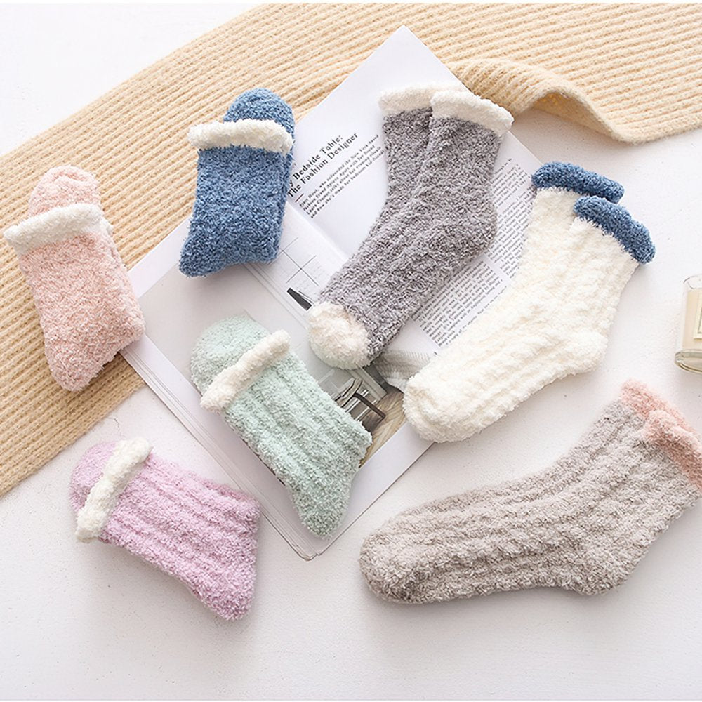 7 Pairs Fuzzy Socks for Women, Fluffy Socks Women, Cozy Socks for Women Slipper Socks